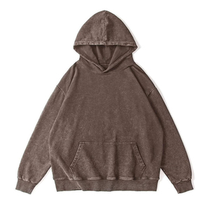 Venta al por mayor nuevo personalizado 380 Gsm liso teñido lienzo Vintage Sudadera con capucha mujeres algodón pulóver Casual frente OEM servicio invierno - Product Image 6
