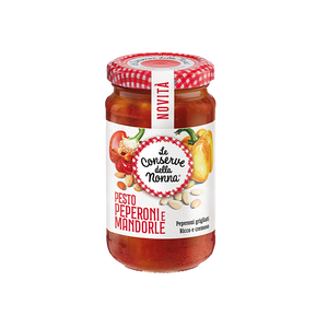 Salsa de Pesto de Pimienta y Almendras de Nonna, 190g por Tarro, Paquete de 12 Conservas - Product Image 1