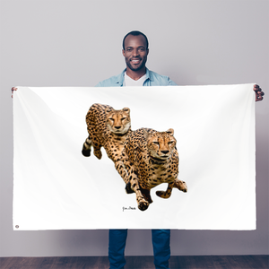 Bandera de Sublimación Cheetah Brothers de Alta Calidad, Placa Decorativa de 5FT X 3FT, Bordes Doblemente Cosidos, 2 Ojales para Colgar, Diseño Moderno - Product Image 1
