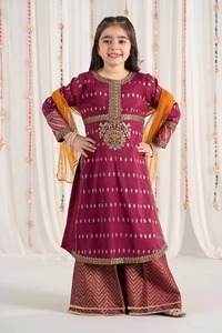 Traditional Pakistani Children's Baby Girl Formal Wear Lehenga Choli Long <b>Shirt</b> Tilla Embroidery Moisture Wicking Quick Dry for - Product Image 5
