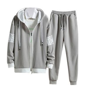 Ensemble de survêtement 2 pièces brodé pour homme, collection hiver, en molleton 100 % coton, pull à manches longues et pantalon taille mi-haute, écologique, vente en gros - Product Image 2