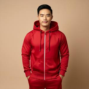 Conjunto Deportivo de Invierno de Dos Piezas con Logotipo Personalizado, Sudadera con Capucha y Pantalones de Chándal de Forro Polar Térmico de Algodón, Impermeable, con Estampado Formal - Product Image 4