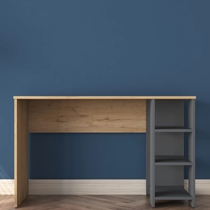 Table de bar moderne en MDF imitation bois avec étagères de rangement, longue table de jeu pour la maison et l'appartement - Product Image 3