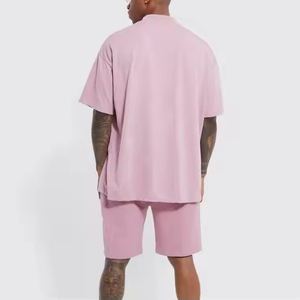 Vêtements de sport pour hommes à des prix abordables Ensemble t-shirt et short surdimensionnés 100% coton biologique de haute qualité T-shirts et shorts de sport d'été pour hommes - Product Image 5