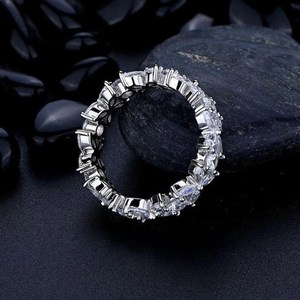 Anillo de compromiso de Plata de Ley 925 hecho a mano, color D, VVS, Moissanite, IGI, joyería nupcial certificada para boda, anillo elegante para mujer - Product Image 4