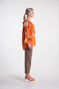 ชุดสาหรี่ผ้าฝ้ายปักลายสำหรับเด็กผู้หญิง แขนยาวพอง - Product Image 3