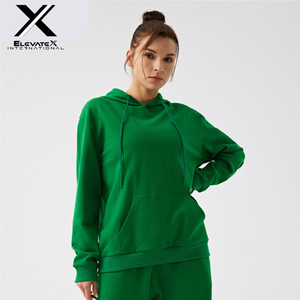 Casual Women's Organic Cotton <b>Hoodie</b> Sweatshirt <b>Knitted</b> Solid Long Sleeve Multi Color Pullover <b>Ladies</b> Winter Luxury Front - Product Image 5