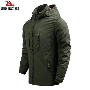 Men's Casual Canvas Windbreaker with <b>Stand</b> Collar Wholesale Varsity Jacket for Spring Season Waterproof Bomber Regular Sleeve - Product Image 2