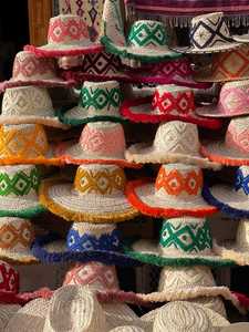 <b>Women</b> Moroccan Straw Character Sombrero Fringe Embroidered Wide Brim Sun <b>Hat</b> <b>Beach</b> Daily Outdoor Travel Summer Headwear - Product Image 1
