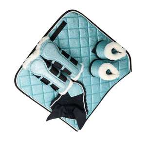 Ensemble de tapis de selle de cheval avec bottes de protection matelassées brillantes et filet d'oreille par TARIQ MFG CO - Product Image 6