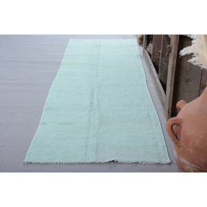 Grand tapis en laine turque vintage vert rustique de 2,8x10 pieds, tapis rectangulaire en peluche classique, patchwork classique pour la décoration de la chambre du couloir - Product Image 2