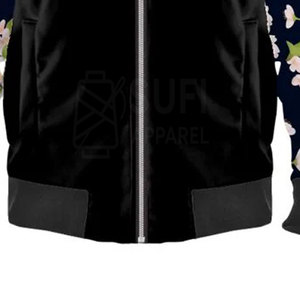 Solid Color Unisex <b>Bomber</b> <b>Jacket</b> Winter Front Logo Printed Casual Outerwear Eco-Friendly Windproof Custom Branding Polyester - Product Image 4