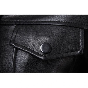 Automne nouvelle veste en cuir à capuche de moto pour hommes européens et américains veste en cuir de grain supérieur personnalisée - Product Image 5