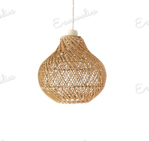New Product Indoor Lighting Wood Lamp Handmade Wholesale Bamboo Pendant Hanging Lights Rattan Paper Wooden Chandelier Lamp Shade - Product Image 3