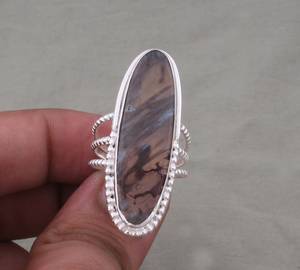 925 argent Sterling Agate pierre précieuse bague à la main trois couches bande Style classique cadeau de mariage unisexe pierre naturelle Artisan - Product Image 3