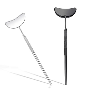 Professional <b>Lighted</b> Eyelash Extension Mirror Customized Color Stainless Steel Frame <b>Magnifying</b> Dual Sided Desktop/Handheld Use - Product Image 3