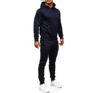Survêtement d'hiver pour homme avec logo personnalisé, uni, léger, vêtements de sport de gym, entraînement, jogging, ensemble deux pièces, sweat-shirt et pantalon - Product Image 4