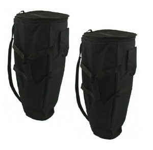 Bolsa duradera de nailon negro para Conga de 12 "para el hombro con correas, Juego de 3 bolsas de 11" y 12 ", bolsas de viaje acolchadas de lujo para Conga Drum - Product Image 1