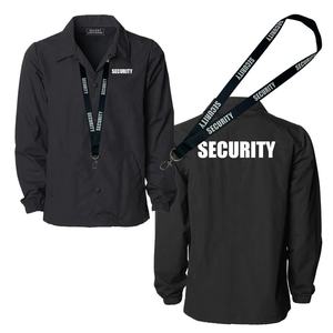 Veste de sécurité coupe-vent noire personnalisée Gardes de sécurité en tissu de nylon imperméable Patches personnalisés à manches courtes-pour les États-Unis/Canada - Product Image 1