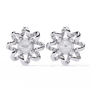 Boucles d'oreilles en or 14 carats avec diamant de laboratoire de conception de luxe personnalisée avec coupe brillante ronde certifiée IGI pour femmes - Product Image 3