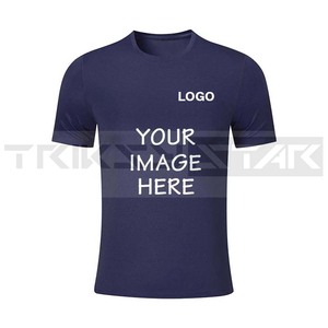 Camiseta deportiva de secado rápido con estampado personalizado con patrón de logotipo de equipo 100% algodón al aire libre cuello Ringer diseño personalidad personalizada - Product Image 1