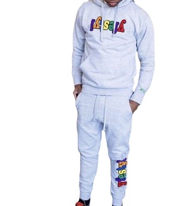 ชุดวอร์มสำหรับผู้ชายชุดออกกำลังกายแขนยาวผ้าคอตตอน100% กางเกงขายาวทรงหลวมดีไซน์ใหม่2025 - Product Image 1