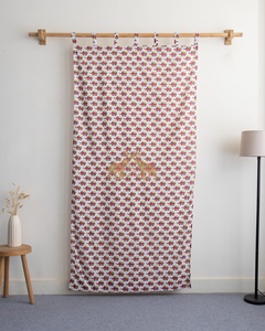 Ensemble de rideaux en coton de haute qualité à motif d'éléphant de dessin animé, rideaux occultants imprimés avec voile pour chambre d'enfant - Product Image 4