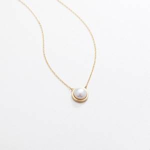 Collier pendentif perle argent sterling 925 plaqué or 14K fait à la main élégant bijoux délicats cadeau pour ses femmes - Product Image 6