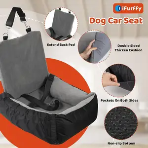 מושב בטיחות לכלבים נשלף ניתנת לניקוי לחיות מחמד עם תיק אחסון ורצועת בטיחות מהדק קטן בינוני כלבים נסיעות מושב בטיחות לכלב