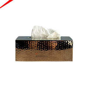 Caja de pañuelos de metal de diseñador de lujo con caja de pañuelos terminada de gama alta para hoteles en casa - Product Image 1