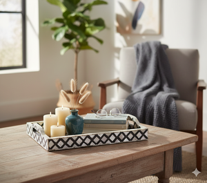 Plateau de service en résine écologique pour la cuisine, motif élégant en nacre, conçu pour une manipulation facile, service élégant, usage domestique et commercial - Product Image 2