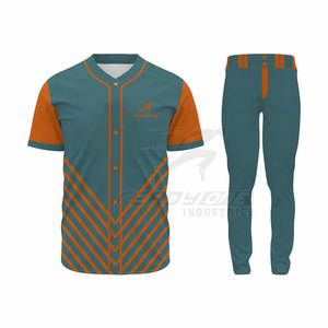 Jersey de béisbol con botones tradicional para partidos de liga de verano, uniforme transpirable con logotipo de equipo bordado - Product Image 1