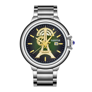 <span class=keywords><strong>Montre</strong></span>-bracelet <span class=keywords><strong>de</strong></span> <span class=keywords><strong>luxe</strong></span> française pour homme, étanche, boîtier rond, Tour Eiffel, acier inoxydable personnalisé, mouvement japonais, OEM ODM, <span class=keywords><strong>montre</strong></span> à quartz - Product Image 1