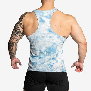 Vêtements de fitness sans manches en coton avec débardeur pour hommes OEM Service Design - Product Image 2