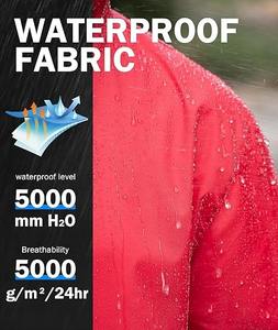 Chaqueta cortavientos ligera con capucha y cremallera para hombre en diseño de camuflaje de bloque de color rojo azul para deportes al aire libre de primavera - Product Image 2