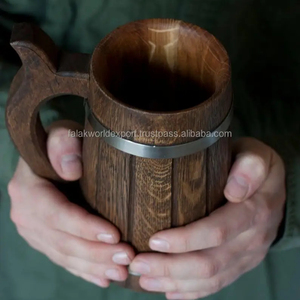 Morden Authentic Medieval Ceramic <b>Mug</b> Wooden Viking Wood <b>Mug</b> for Beer Wine & <b>Tea</b> By Falak World Export - Product Image 3