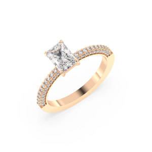 REYES Bague solitaire en diamant de laboratoire de qualité supérieure avec coupe rayonnante de 1,36 ct pour femme certifiée IGI Bijoux fins en or massif 14K - Product Image 1