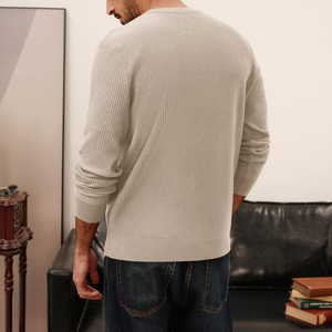 Chandails tricotés en tissu doux pour hommes à prix bon marché OEM Design Custom Made Street Wear Pullover Chandails pour hommes - Product Image 2