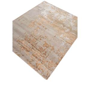 Alfombra Tattvam Lu-9031 Abstracta de Lana, Bambú y Seda, Anudada a Mano, Textura Suave, Fácil de Limpiar, Gris y Negra, Rectangular, para el Hogar o el Pasillo - Product Image 2