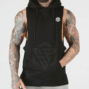 Gym Stringer <b>Hoodie</b> <b>Sleeveless</b> Muscle Tank With Hood Athletic <b>Hoodie</b> Tank Top Breathable <b>Men</b> <b>Sleeveless</b> Gym Wear - Product Image 3