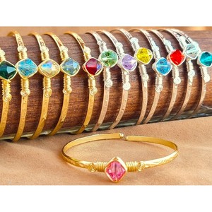 Gold and <b>Silver</b> Plated Crystal Cuff Bracelets <b>Hammered</b> Textured Style Fashionable Resale Appeal - Product Image 2