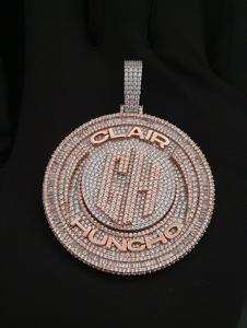 Custom Round Rotating <b>Initial</b> <b>Pendant</b> 925 Sterling <b>Silver</b> Fully Iced Moissanite Hip Hop Jewelry - Product Image 4