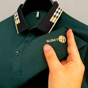 Chemise pour homme 100% coton coupe cintrée, respirante, durable, col en tricot solide, décontracté, été, style court - Product Image 4