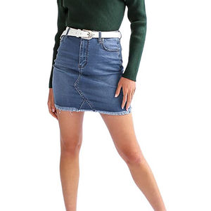 Bolsillo 2025 Precio barato Mujeres Sexy Short Jeans Faldas Cintura baja Bodycon Mini falda con bolsillos y cinturón Precio razonable - Product Image 3