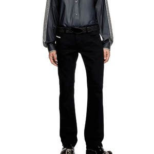 Pantalones vaqueros de hombre transpirables personalizados de alta calidad 2025, diseño recto informal con cintura media, mezclilla lavada de algodón 100% para invierno - Product Image 4
