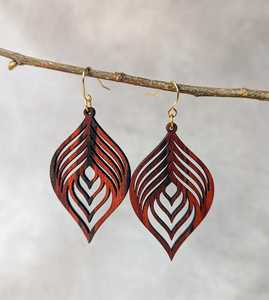 Boucles d'oreilles en bois - Product Image 2