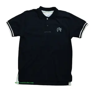 Polo-Hemd 100 Baumwolle 220 gsm einfarbiges Jersey-Gewebe mit individueller Maschinenstickerei Herren Polo-Hemd