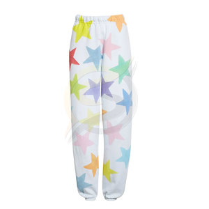 Men's High Quality Casual Athletic Fleece Jogger Men's Pants Sublimation Stars Printed Fleece Men's <b>Trousers</b> - Product Image 1