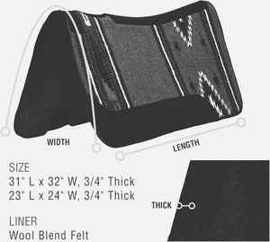 Vente en gros équestre 100% tapis de selle Western en feutre de laine mérinos avec design tissé coloré - Product Image 6