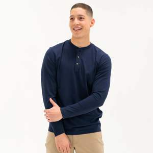 Classic Waffle Knit <b>Thermal</b> Henley Shirt for <b>Men</b> - Ideal for Chilly Weather, Provides Warmth and Comfort - Product Image 1